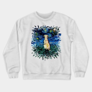 Yellow Labrador Night (splash version) Crewneck Sweatshirt